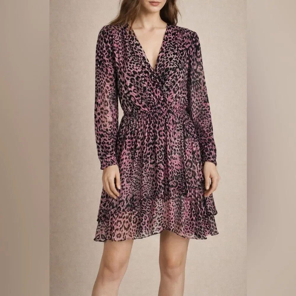 Zadig & Voltaire Rogers Velours Devore Leopard Dress — Silk Blend — Size M